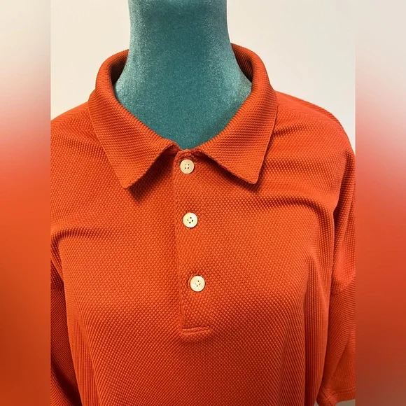 Nike Golf Men’s Fit Dry Stretch Textured Polo Shirt – Orange – Size XXL - Picture 6 of 7